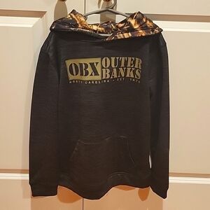 Outerbanks North Carolina Kid's Hooded Sweatshirt  charcoal gray sz L